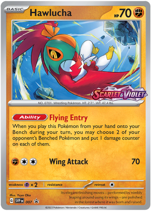 Pokemon Card SVP-En 007 Hawlucha Prerelease promo