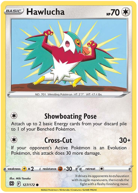 Pokemon Card Brilliant Stars 127/172 Hawlucha Common