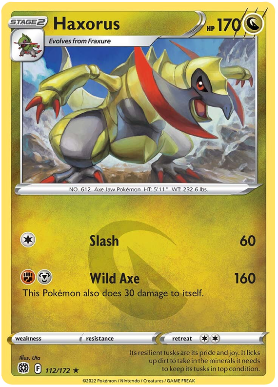 Pokemon Card Brilliant Stars 112/172 Haxorus Rare