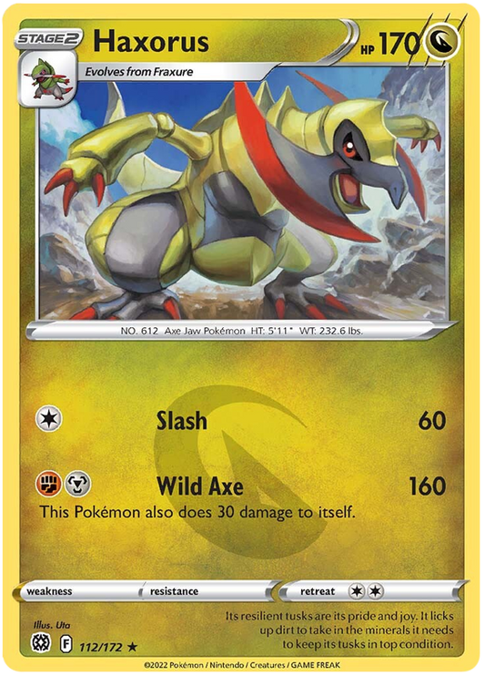 Pokemon Card Brilliant Stars 112/172 Haxorus Rare