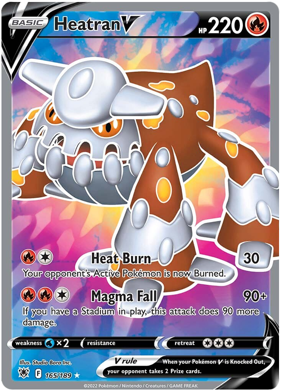 Pokemon Card Astral Radiance 165/189 Heatran V Full Art