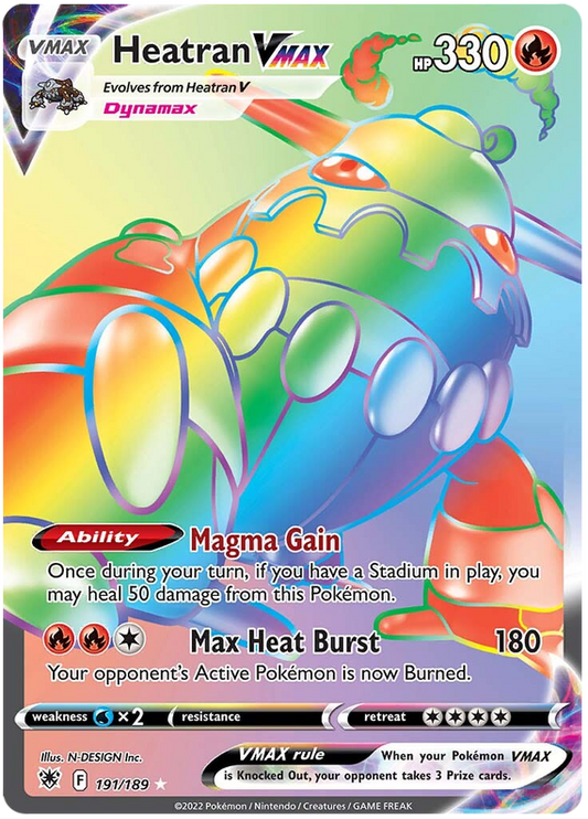 Pokemon Card Astral Radiance 191/189 Heatran VMAX Hyper Rare *MINT*