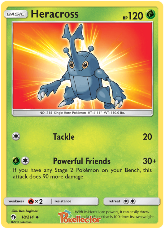 Pokemon Card Lost Thunder 18/214 018/214 Heracross Uncommon *MINT*