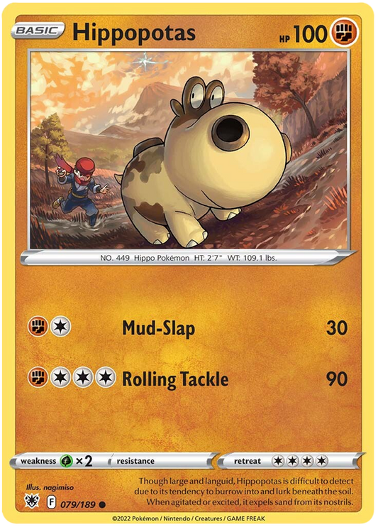 Pokemon Card Astral Radiance 79/189 079/189 Hippopotas Common