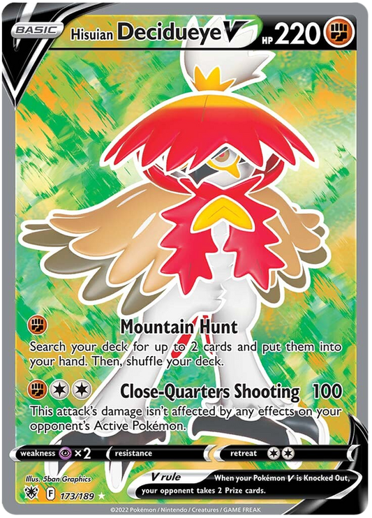 Pokemon Card Astral Radiance 173/189 Hisuian Decidueye V Full Art