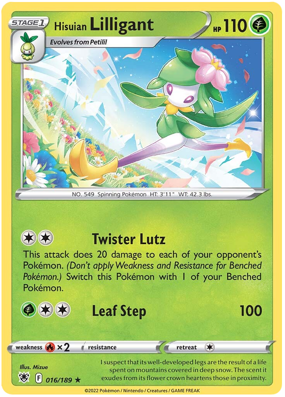 Pokemon Card Astral Radiance 16/189 016/189 Hisuian Lilligant Holo Rare