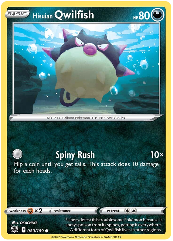 Pokemon Card Astral Radiance 89/189 089/189 Hisuian Qwilfish Common