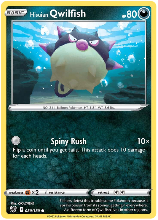 Pokemon Card Astral Radiance 89/189 089/189 Hisuian Qwilfish Common