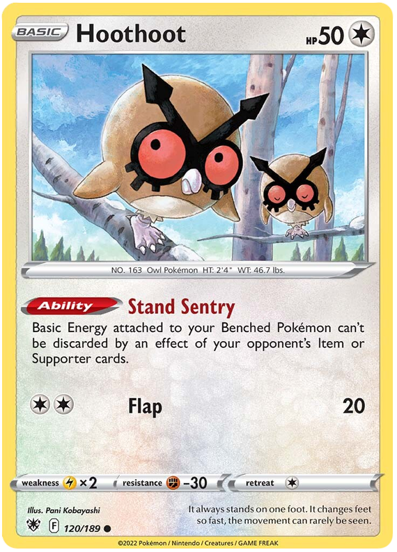 Pokemon Card Astral Radiance 120/189 Hoothoot Common