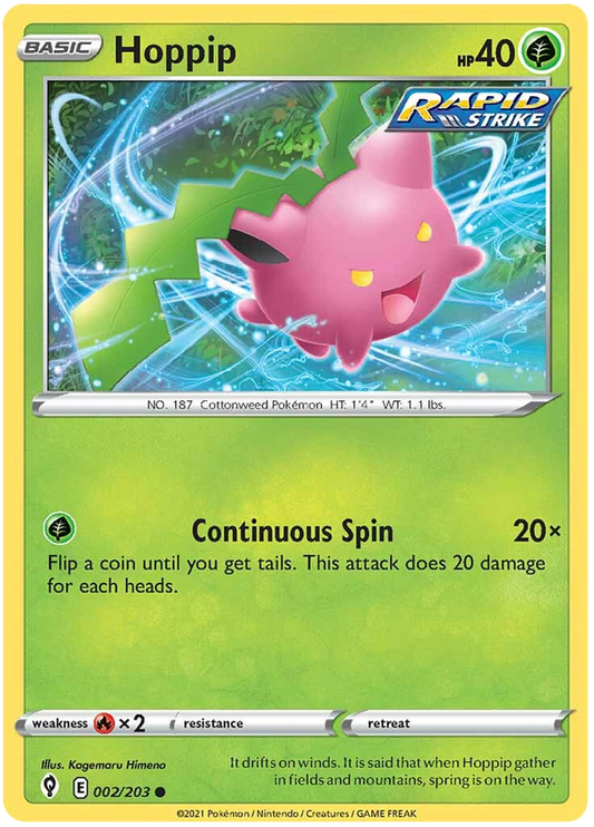 Pokemon Card Evolving Skies 2/203 002/203 Hoppip Common