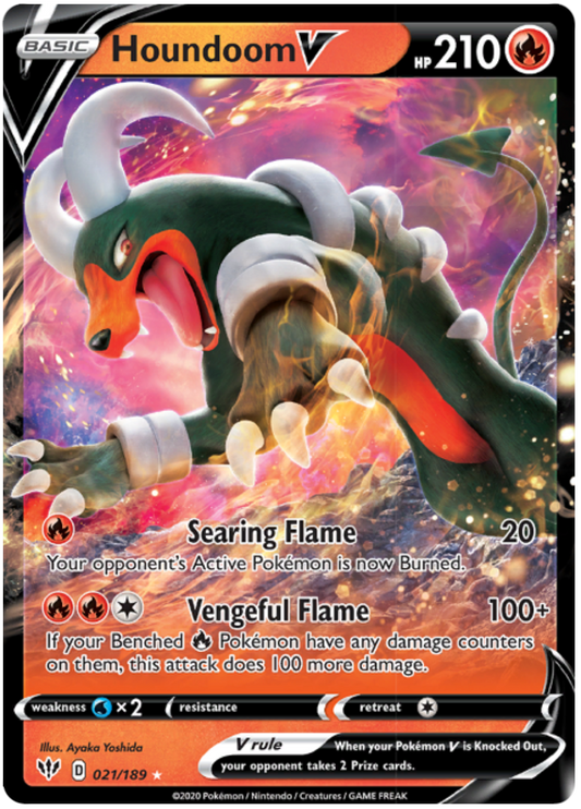 Pokemon Card Darkness Ablaze 21/189 021/189 Houndoom V Ultra Rare *M*