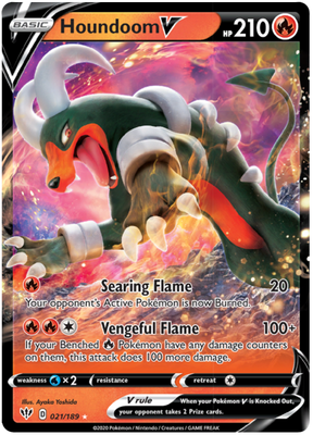 <transcy>Pokemon Card Darkness Alaze 21/189 021/189 Houndoom V Ultra Rare</transcy>