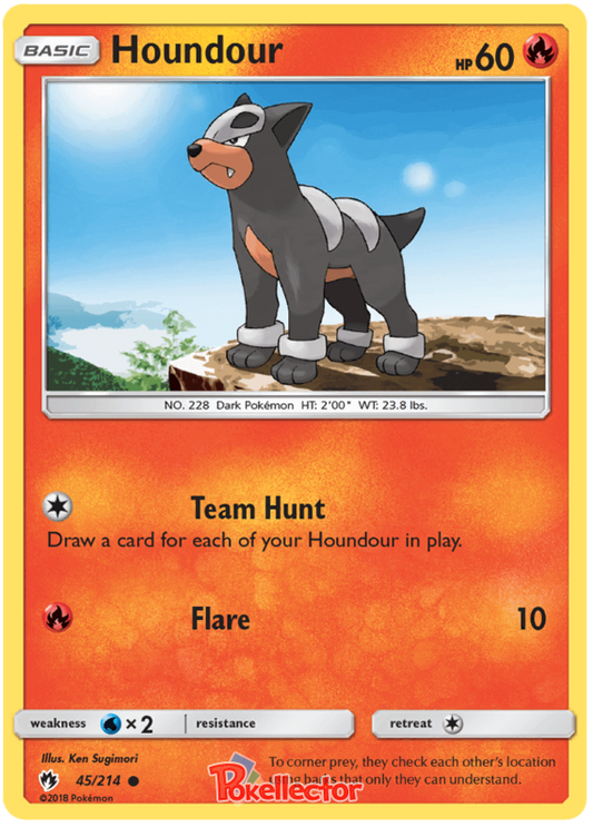 Pokemon Card Lost Thunder 45/214 045/214 Houndour Common *MINT*