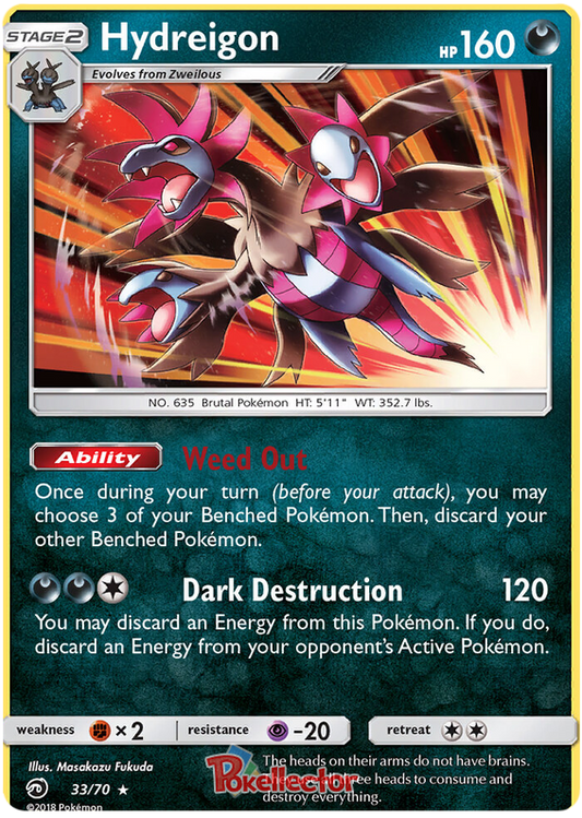 <transcy>Pokemon Card Dragon Majesty 33/070 033/070 Hydreigon Holo Rare</transcy>