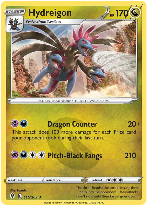 <transcy>Pokemon Card Evolving Skies 115/203 115/203 Hydreigon Holo Selten</transcy>