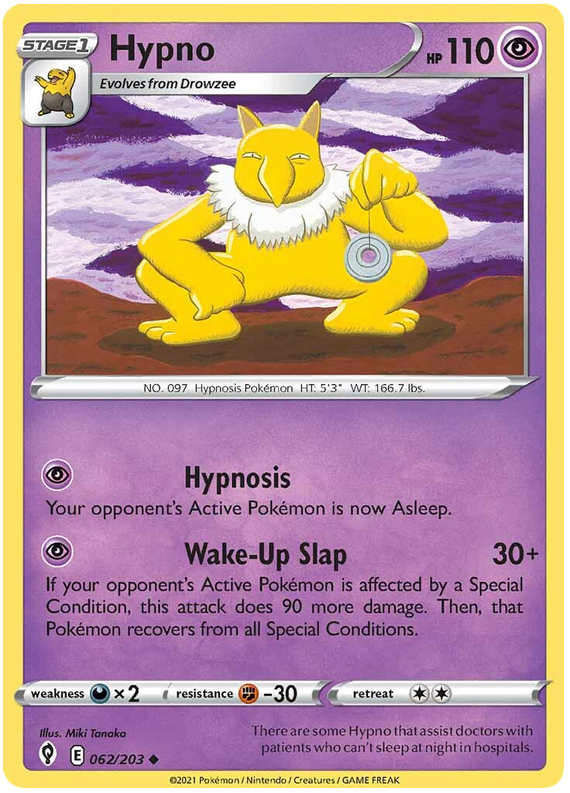 Pokemon Card Evolving Skies 62/203 062/203 Hypno Uncommon