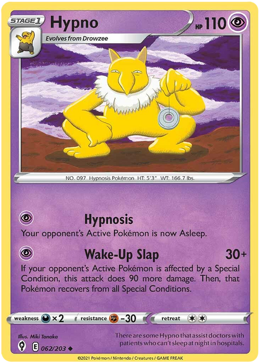 Pokemon Card Evolving Skies 62/203 062/203 Hypno Uncommon