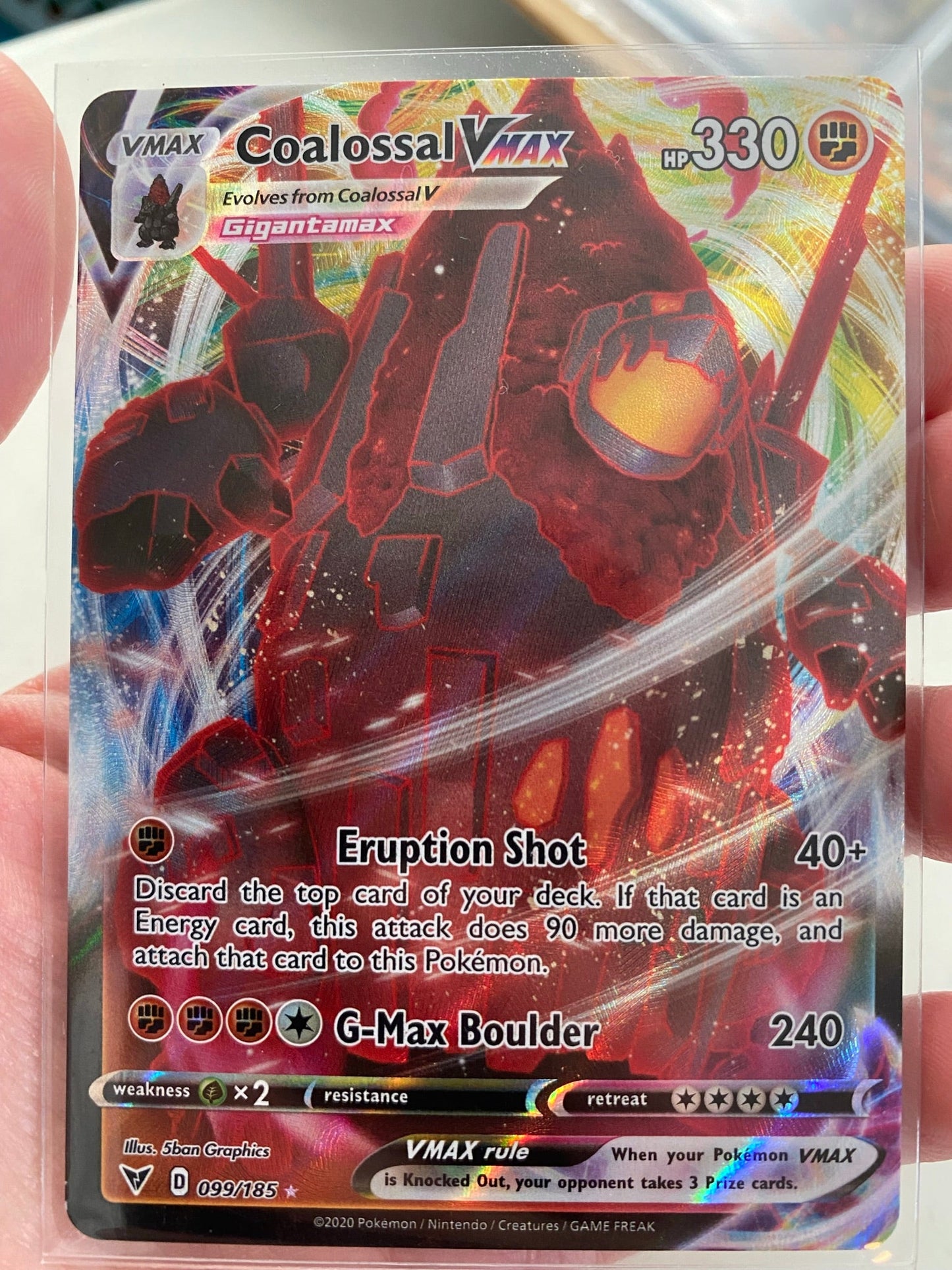 <transcy>Pokemon Card Vivid Voltage 099/185 99/185 Coalossal VMAX Ultra Rare</transcy>