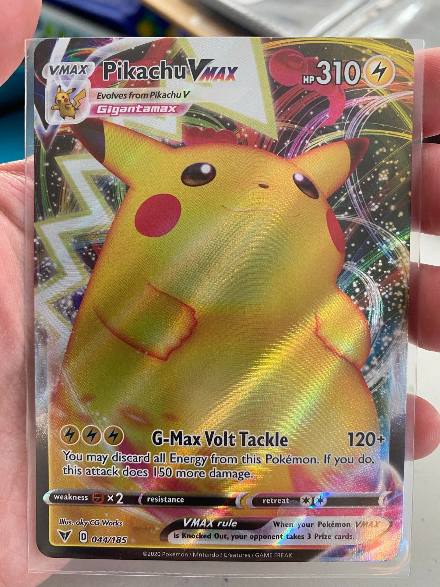 (S) Pokemon Card Vivid Voltage 044/185 44/185 Pikachu VMAX Ultra Rare *M*