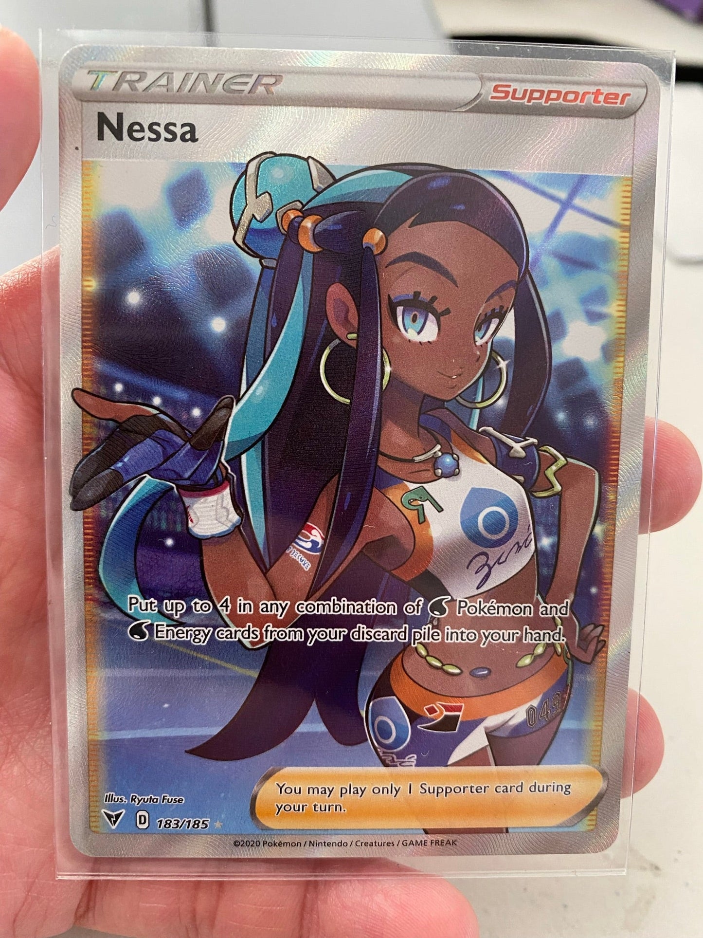 <transcy>Pokemon Card Vivid Voltage 183/185 Nessa Unterstützer Full Art</transcy>