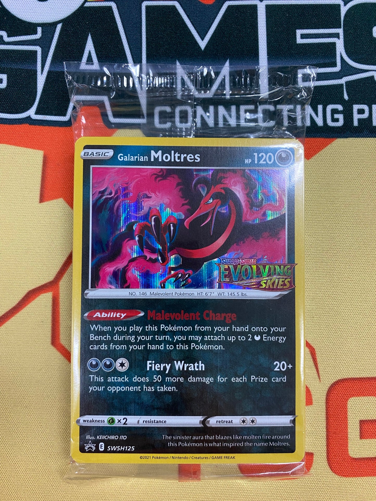 <transcy>Pokemon Card SEALED SWSH Black Star Promos SWSH125 Galarian Moltres Prerelease-Promo</transcy>