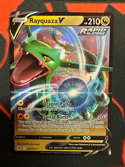 Pokemon Card Crown Zenith 100/159 Rayquaza V Ultra Rare *MINT*