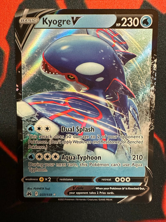 Pokemon Card Crown Zenith 037/159 37/159 Kyogre V Ultra Rare *MINT*