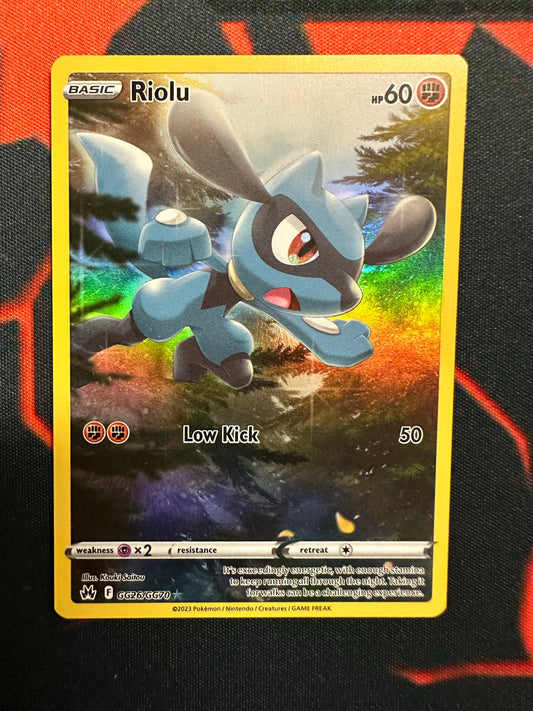 Pokemon Card Crown Zenith Galarian Gallery GG26/GG70 Riolu Holo Rare *MINT*