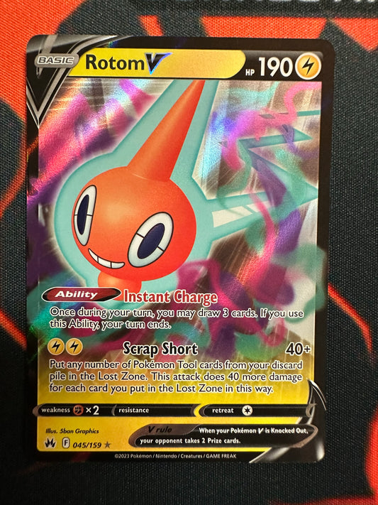 Pokemon Card Crown Zenith 045/159 45/159 Rotom V Ultra Rare *MINT*