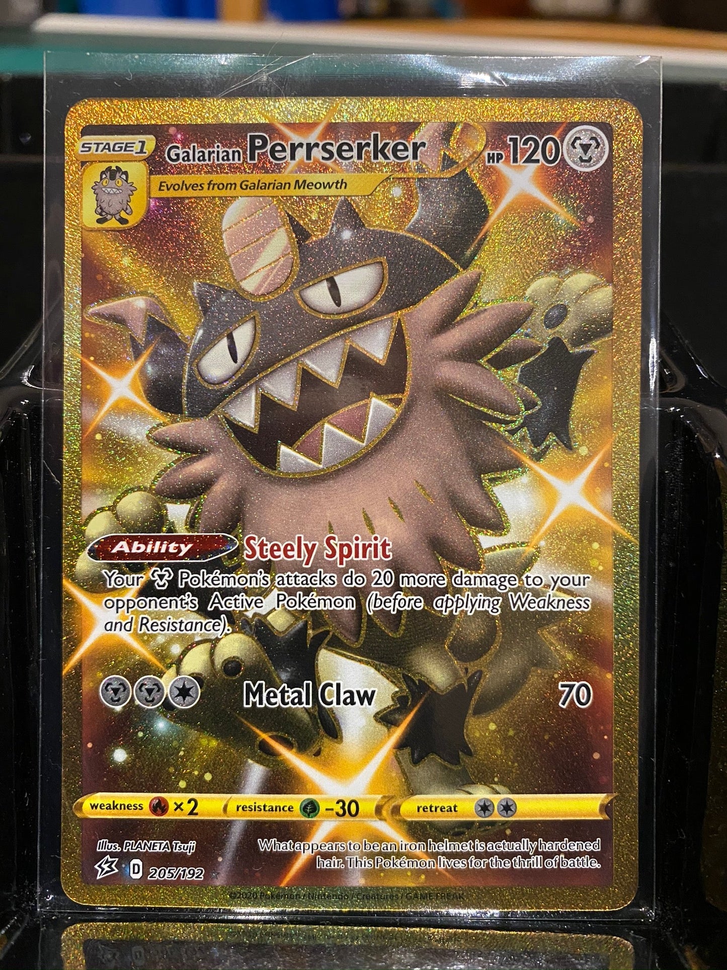 (S) 205/192 Galarian Perrserker Rebel Clash (RCL) Secret Rare