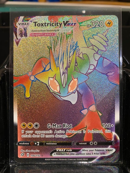 <transcy>196/192 Toxtricity VMAX Rebel Clash (RCL) Hyper Rainbow Rare</transcy>