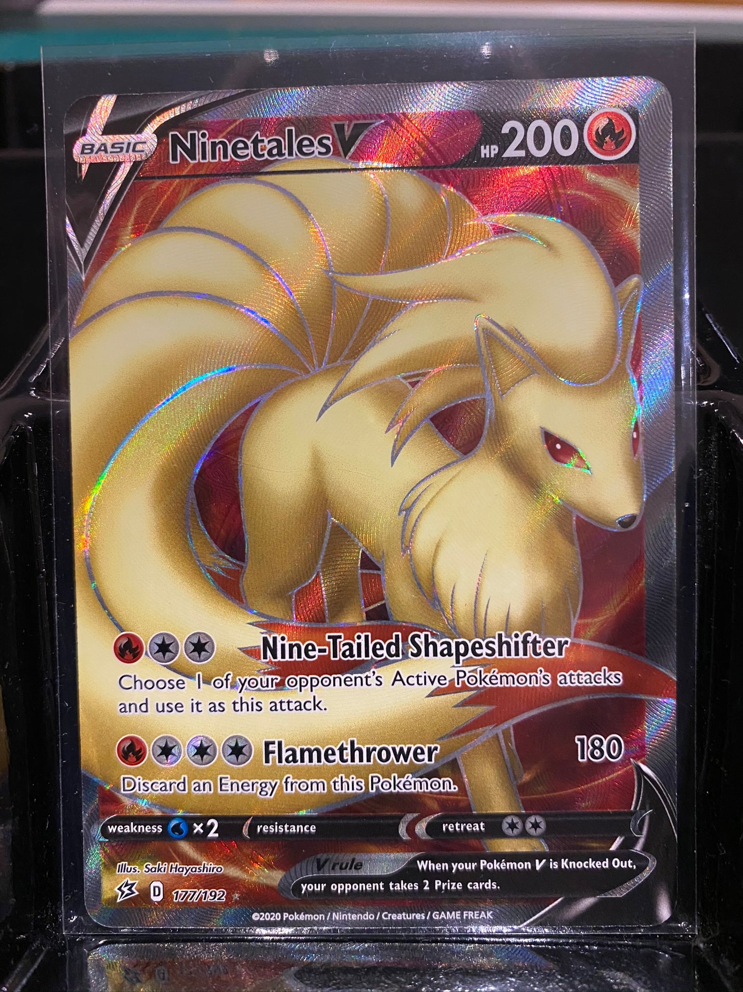 (S) 177/192 Ninetales V Rebel Clash (RCL) Full Art Ultra Rare