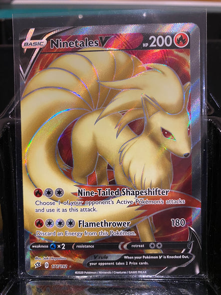 <transcy>177/192 Ninetales V Rebel Clash (RCL) Vollkunst Ultra Rare</transcy>