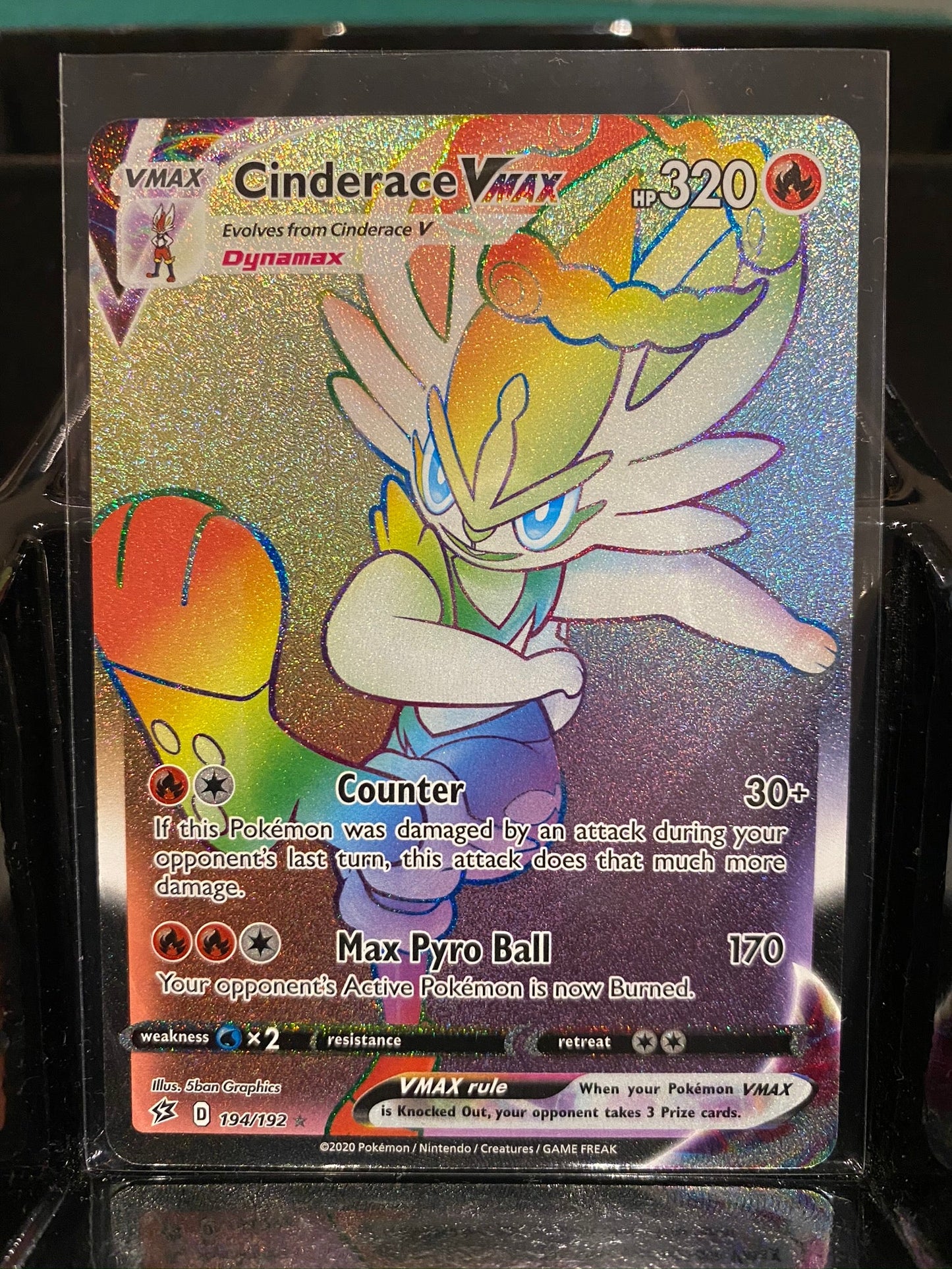 194/192 Cinderace VMAX Rebel Clash (RCL) Hyper Rainbow Rare