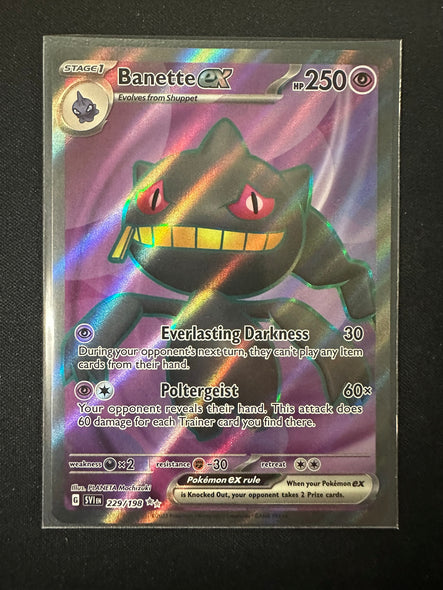 بطاقة البوكيمون القرمزي والبنفسجي 229/198 Banette ex Ultra Rare *MINT*