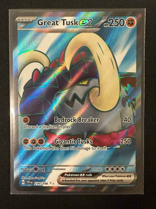 (S) Pokemon Card Scarlet & Violet 230/198 Great Tusk ex Ultra Rare *MINT*