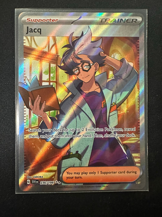 (S) Pokemon Card Scarlet & Violet 236/198 Jacq Supporter Full Art Ultra Rare *MINT*