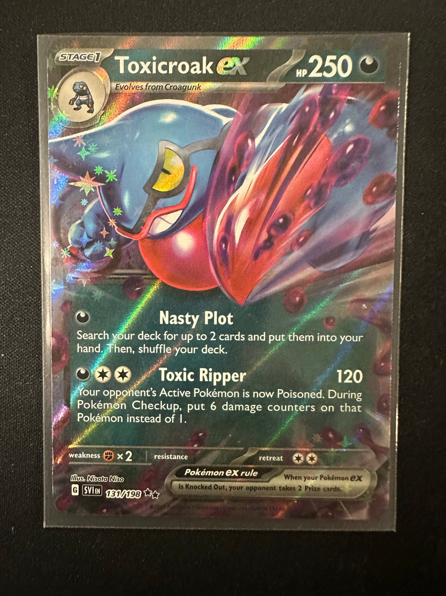 Pokemon Card Scarlet & Violet 131/198 Toxicroak ex Double Rare *MINT*