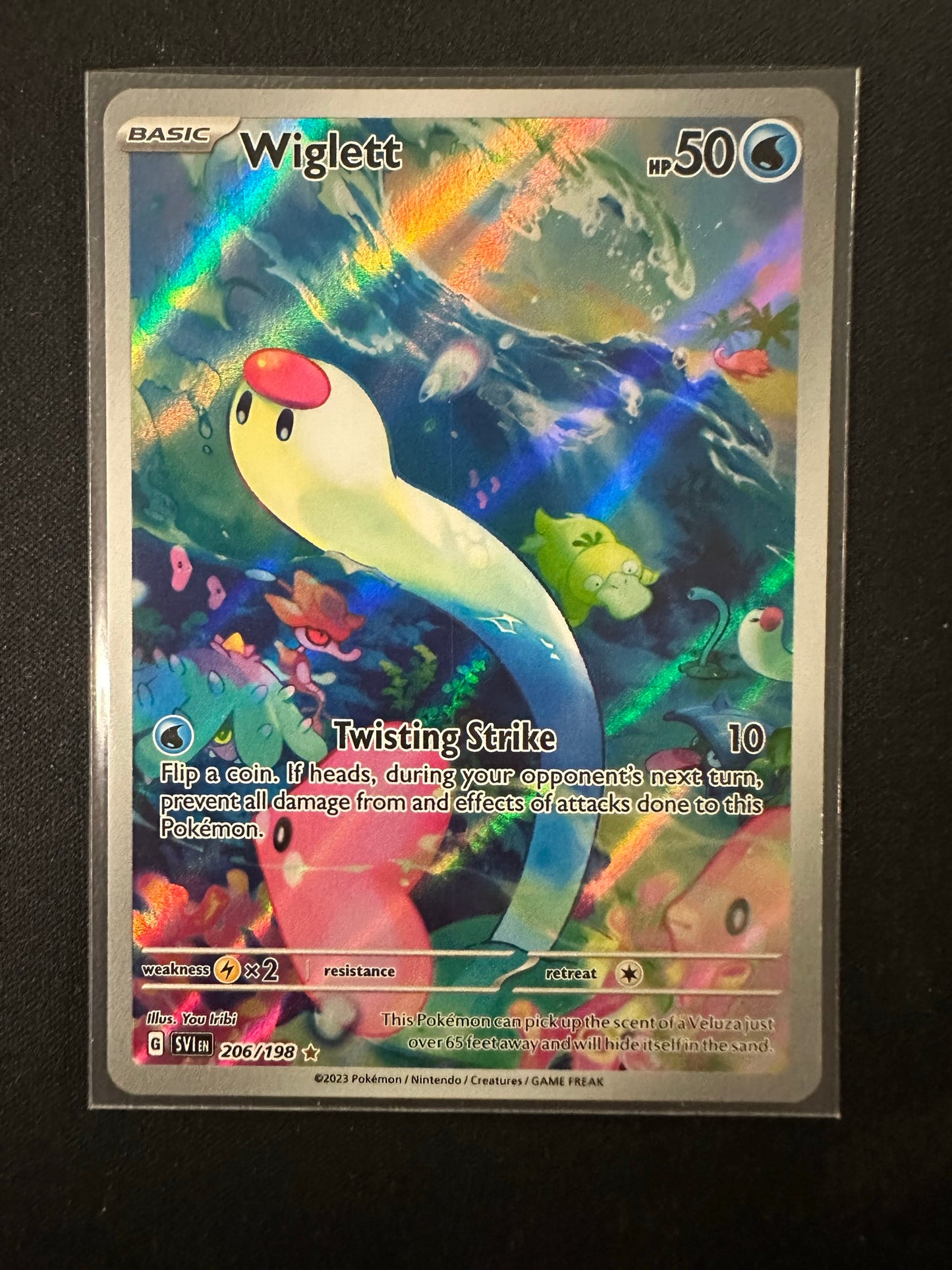 (S) Pokemon Card Scarlet & Violet 206/198 Wiglett Illustration Rare *MINT*