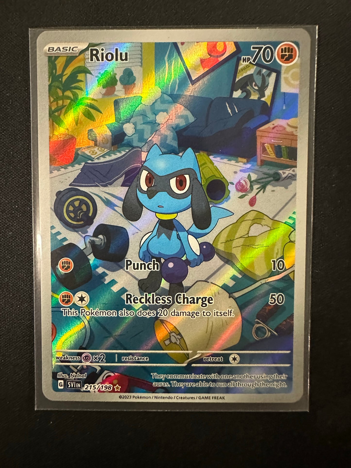 Pokemon Card Scarlet & Violet 215/198 Riolu Illustration Rare *MINT*