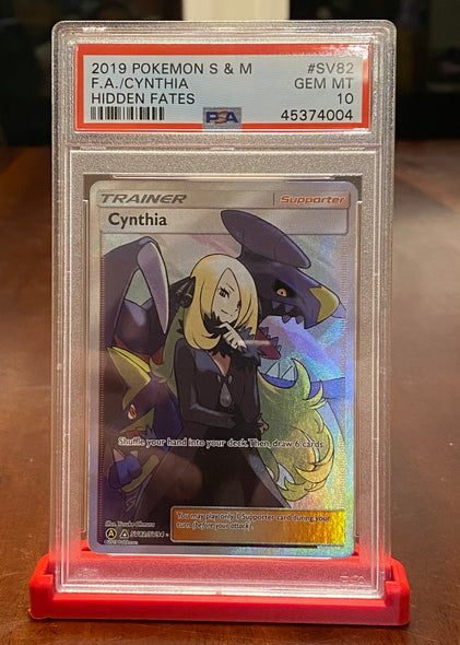 <transcy>Cynthia Hidden Fates SV82 / SV94 Full Art Mint Pokemon Card PSA 10</transcy>