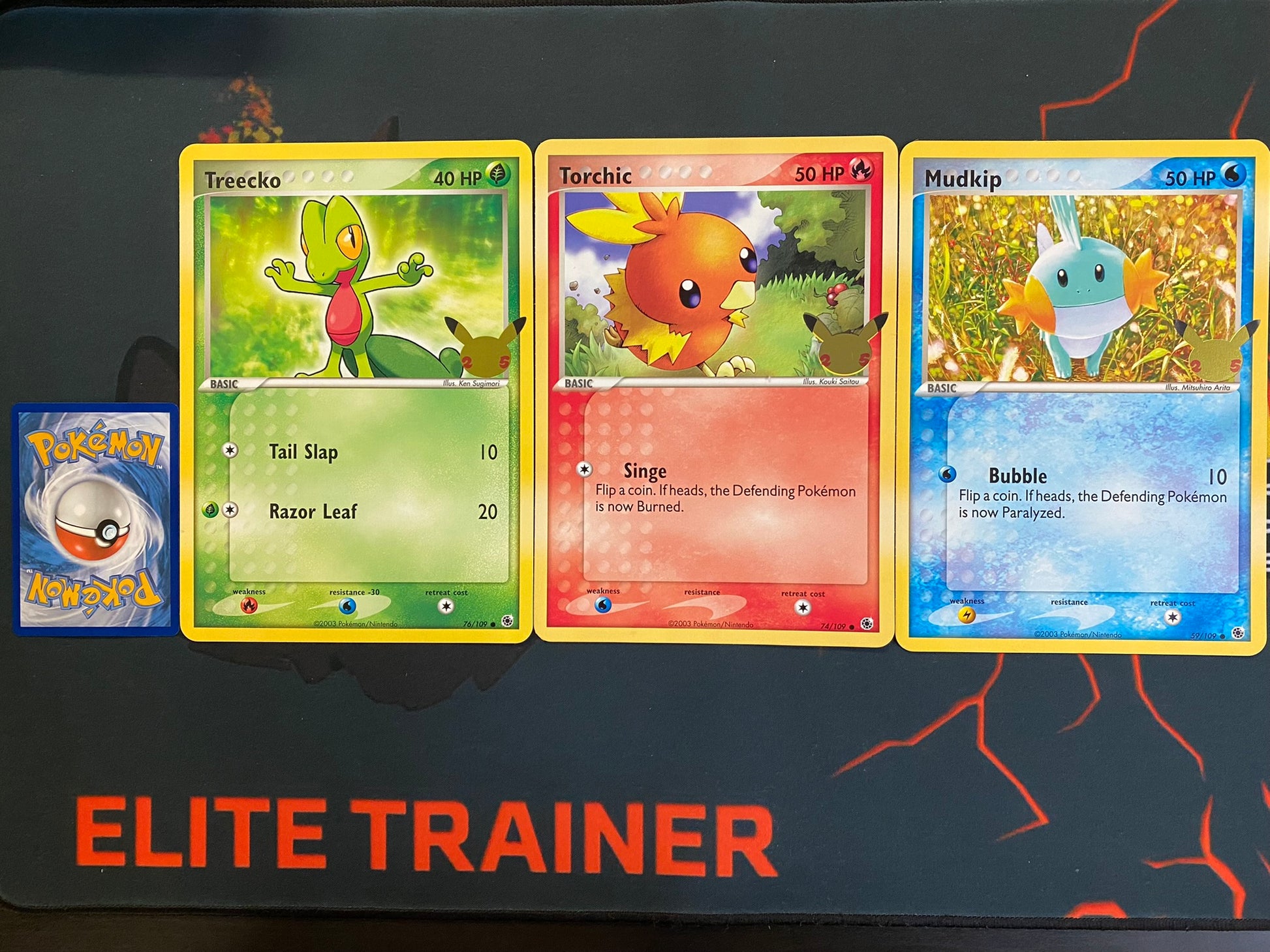 Pokemon Card 25TH ANNIVERSARY 76/109 Treecko, 74/109 Torchic & 59/109 Brokenvase Games Pokemon Card 25TH ANNIVERSARY 76/109 Treecko, 74/109 Torchic & 59/109 Brokenvase Games