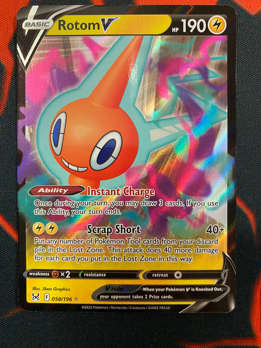 Pokemon Card Lost Origin 058/196 58/196 Rotom V Ultra Rare *MINT*