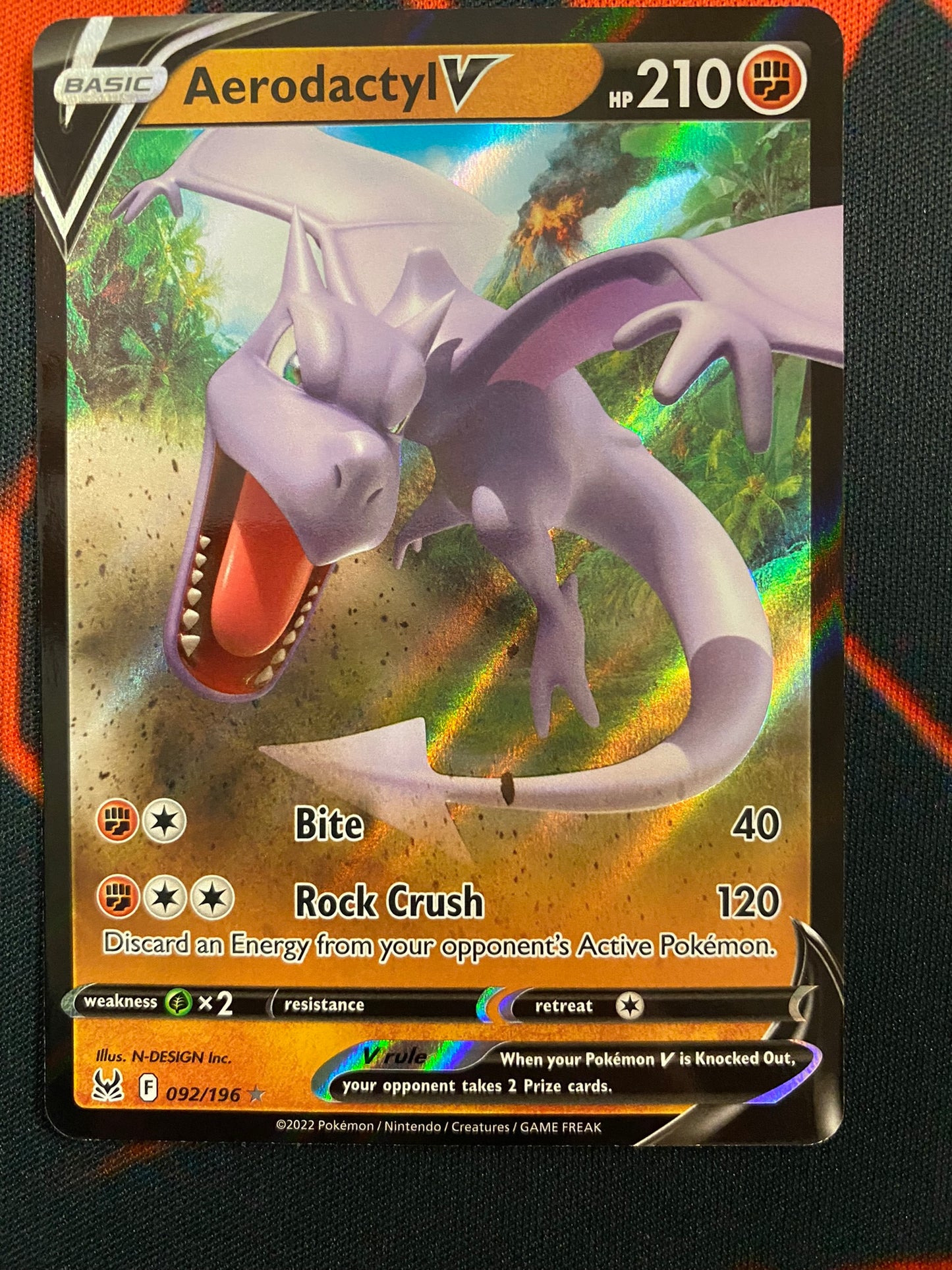 Pokemon Card Lost Origin 092/196 92/196 Aerodactyl V Ultra Rare *MINT*