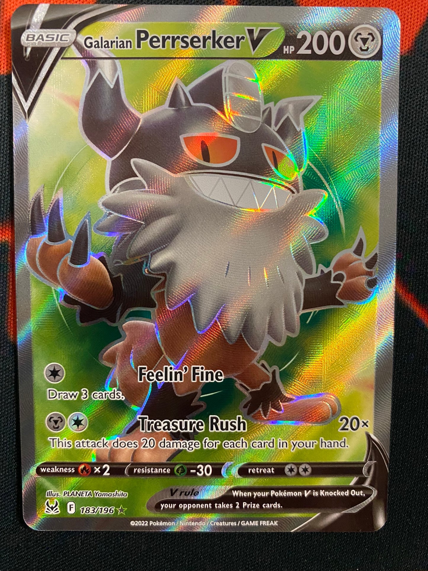 (S) Pokemon Card Lost Origin 183/196 Galarian Perrserker V Full Art *MINT*