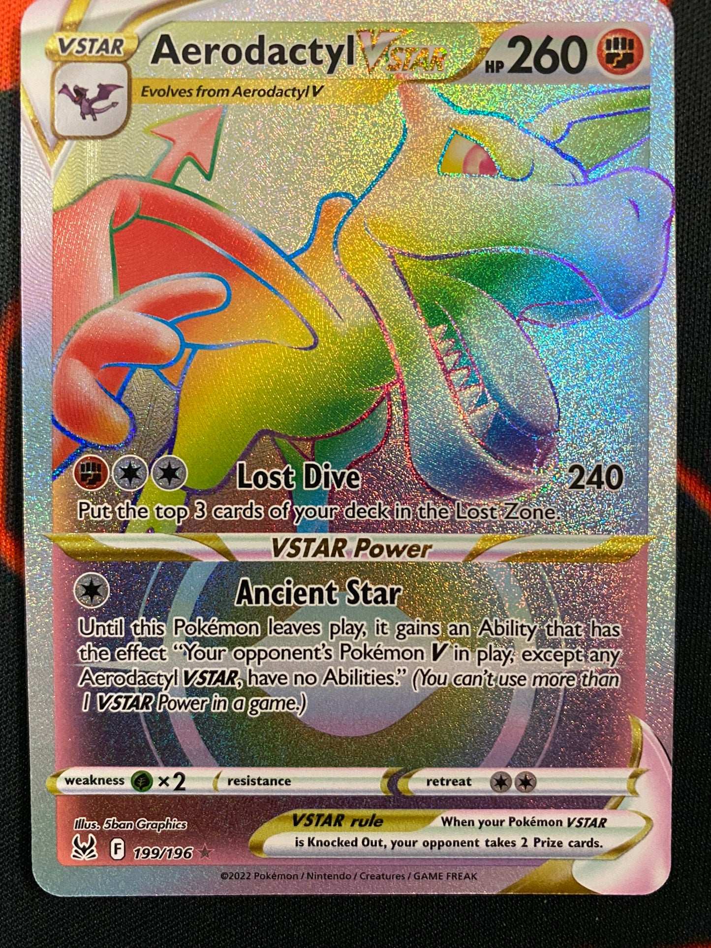 (S) Pokemon Card Lost Origin 199/196 Aerodactyl VSTAR Hyper Rare *MINT*