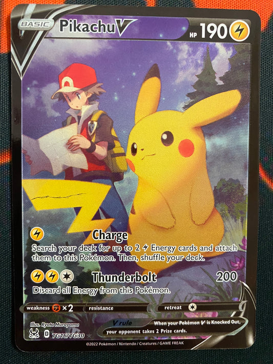 (S) Pokemon Card Lost Origin Trainer Gallery TG16/TG30 Pikachu V Ultra Rare *MINT*