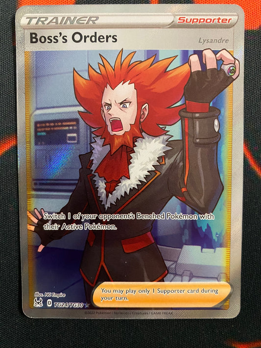 (S) Pokemon Card Lost Origin Trainer Gallery TG24/TG30 Boss's Orders Supporter Full Art *MINT*