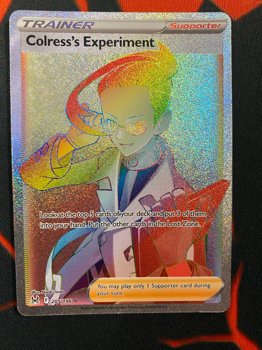 (S) Pokemon Card Lost Origin 205/196 Colress's Experiment Supporter Hyper Rare *MINT*