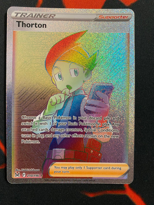 (S) Pokemon Card Lost Origin 210/196 Thorton Supporter Hyper Rare *MINT*